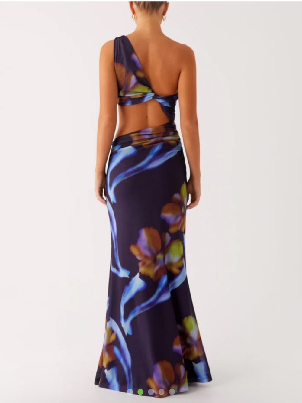 peppermayo zanzibar One-Shoulder Navy Floral Cutout Maxi Dress - Picture 2 of 4
